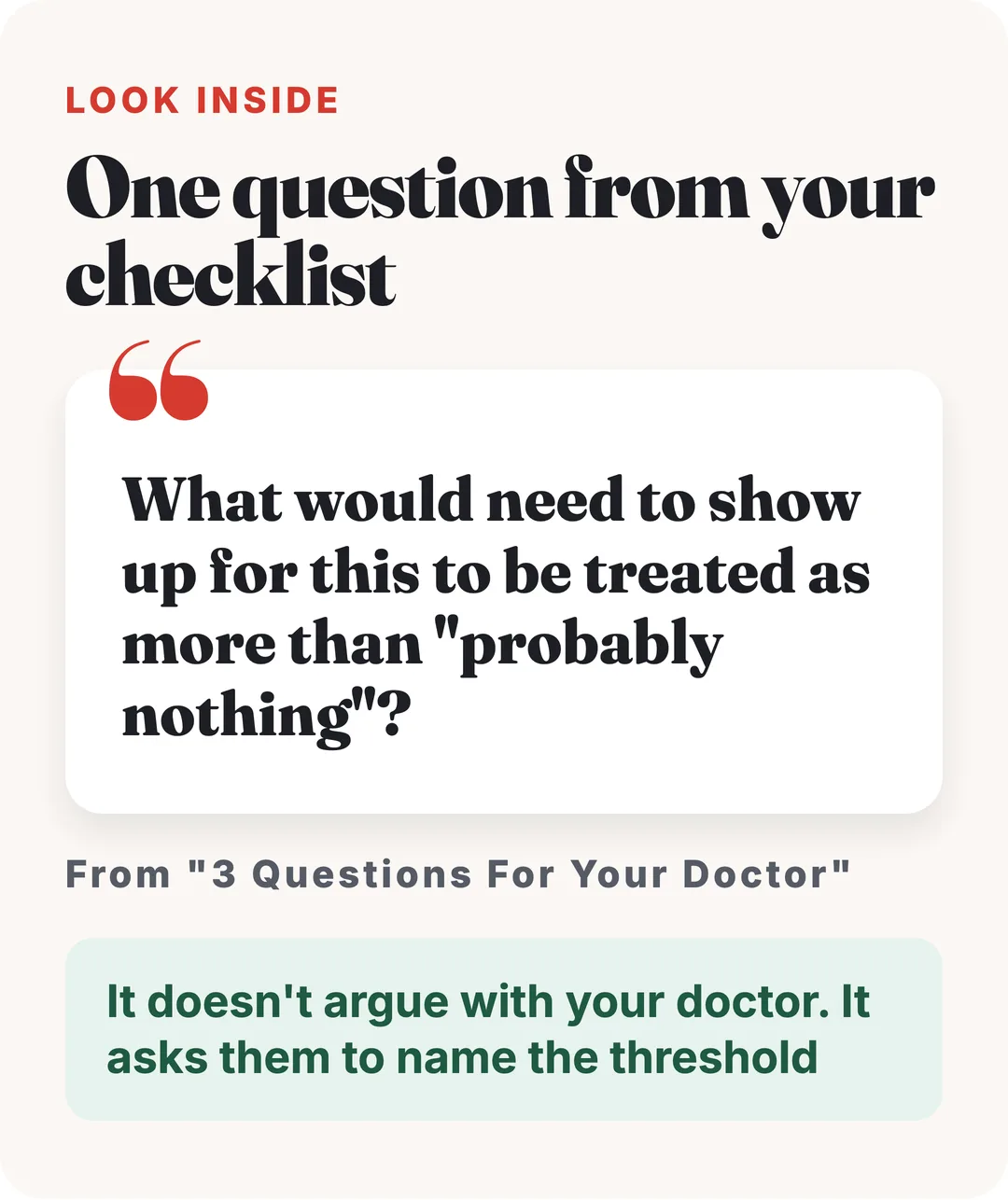 One question from your checklist: what would need to show up for this to be treated as more than probably nothing?